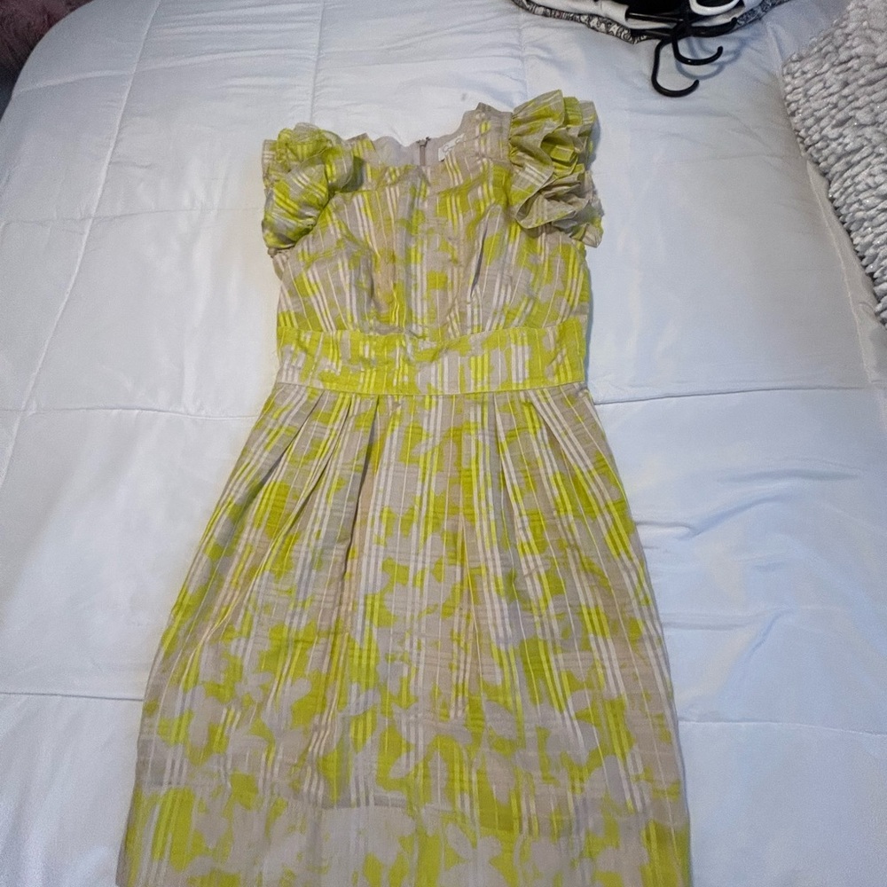 Jessica Simpson Yellow Cream Strapless Sheath Dress